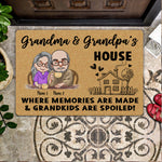 Grandparents Custom Doormat Where Memories Are Made Grandkids Are Spoiled Personalized Gift