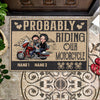 Biker Couple Custom Doormat Probably Riding Our Motorcycle Personalized Gift