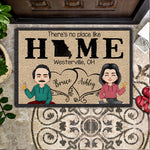 Couple Custom Doormat There's No Place Like Home State Of Love Personalized Gift