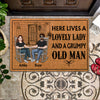 Married Couple Custom Doormat Here&#39;s Live A Lovely Lady And Grumpy Old Man Personalized Gift