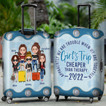 Bestie Custom Luggage Cover Apparently We're Trouble When We're Together Girl's Trip Personalized Best Friend Gift