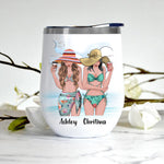 Bestie Custom Wine Tumbler I Love You To The Beach And Back Personalized Gift