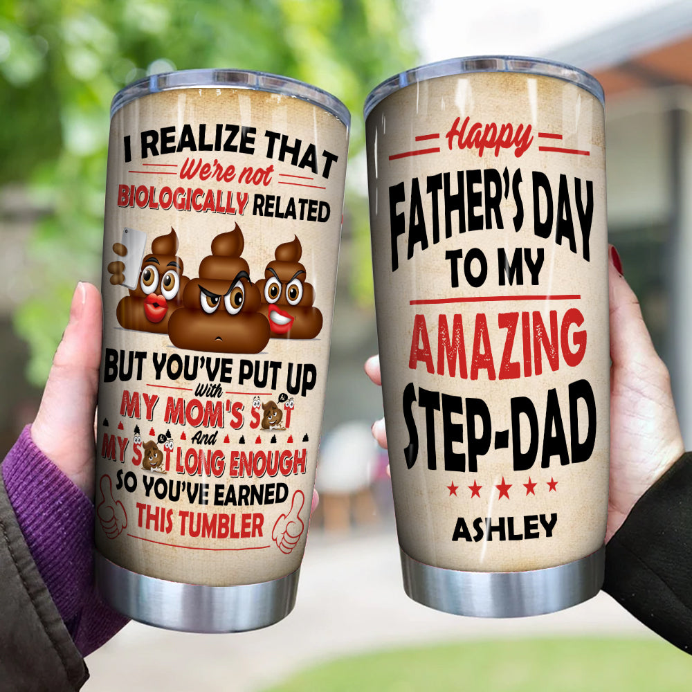 Stepdad Custom Tumbler Happy Father's Day To My Amazing Step Dad Personalized Gift