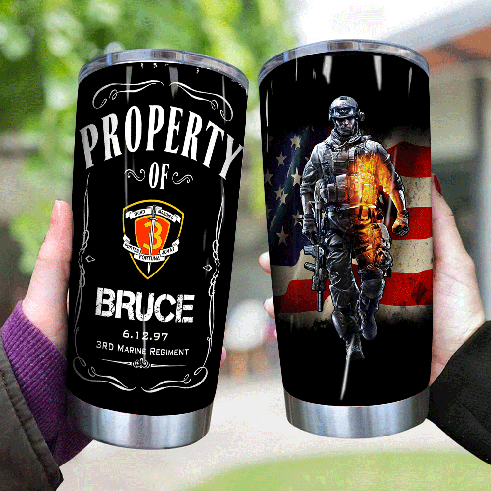 Veteran Custom Tumbler Property of Veteran Personalized Gift