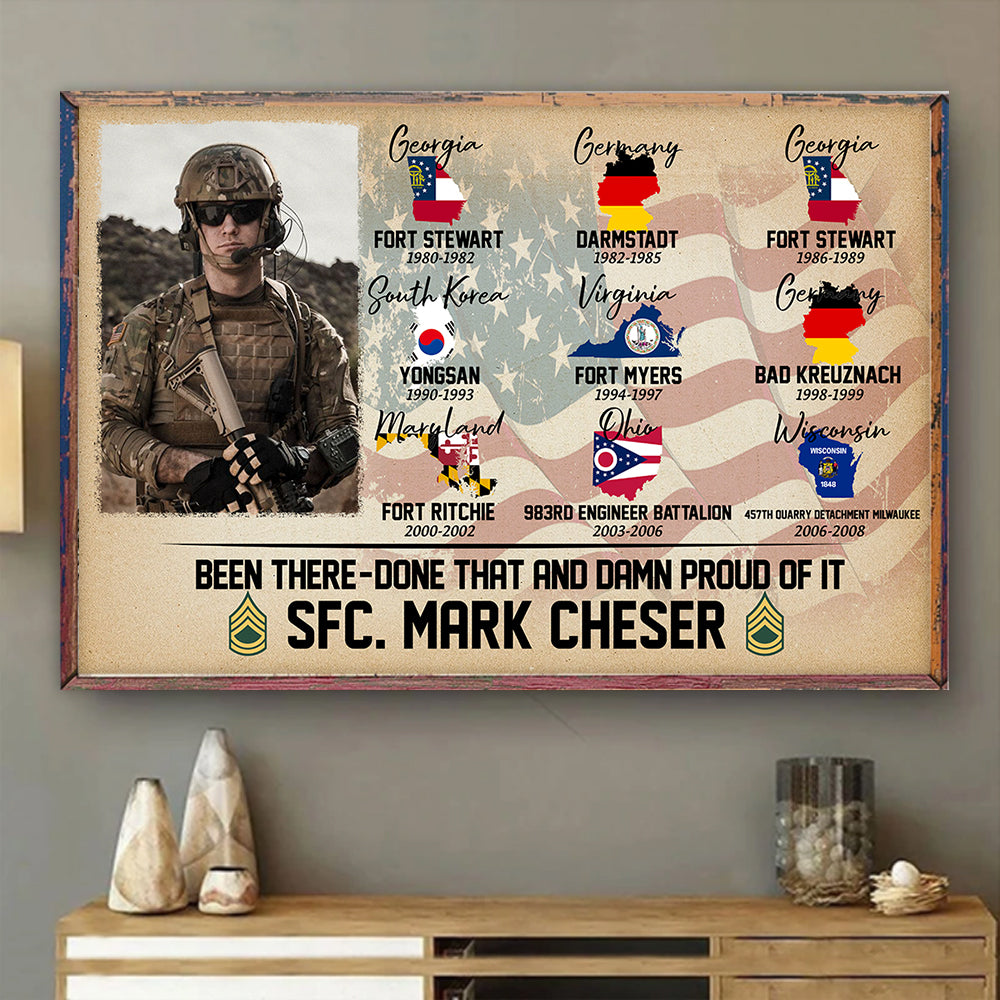 Veteran Custom Poster Memorial Camps and Bases Personalized Gift