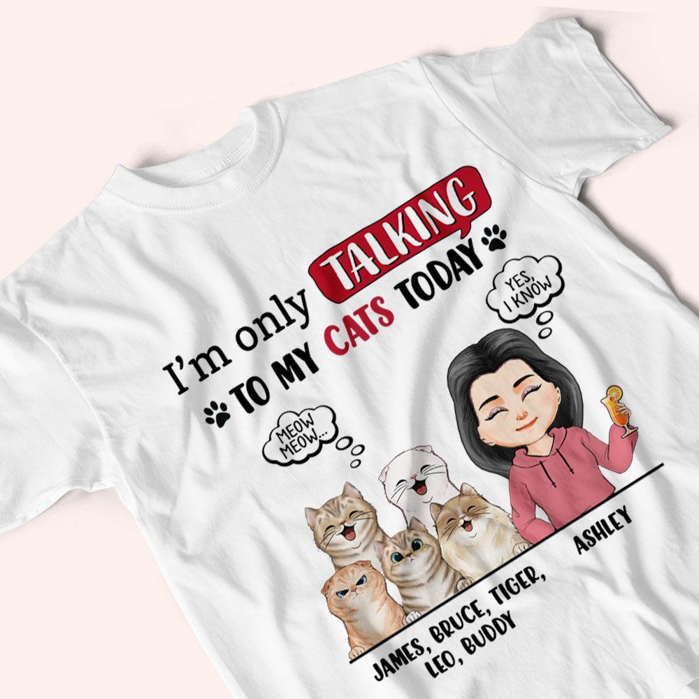 Cat Custom Shirt I'm Only Talking To My Cats Personalized Gift