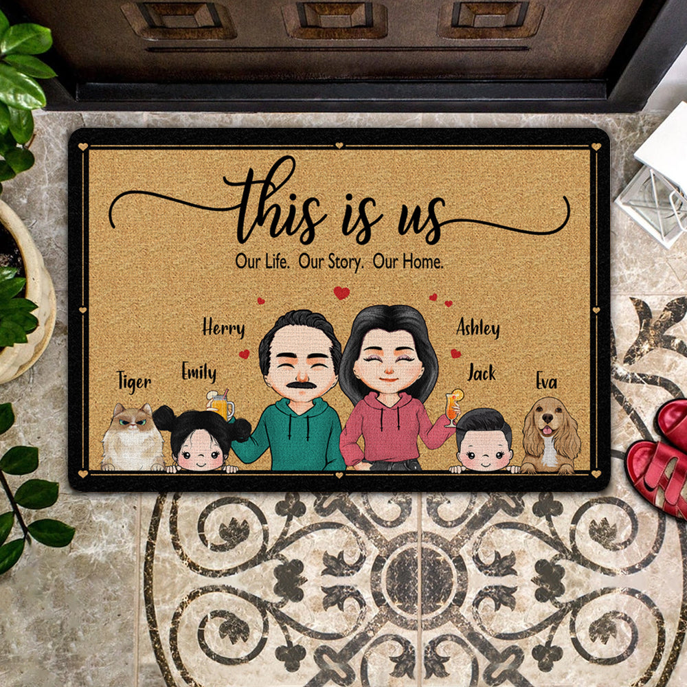 Family Custom Doormat This Is Us Our Life Story Our Home Personalized Gift