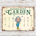 Gardening Custom Sign Grandma's Garden Where Love Grows Personalized Gift