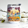 Bestie Custom Wine Tumbler Some Girls Born With The Beach Campervan Personalized Best Friend Gift