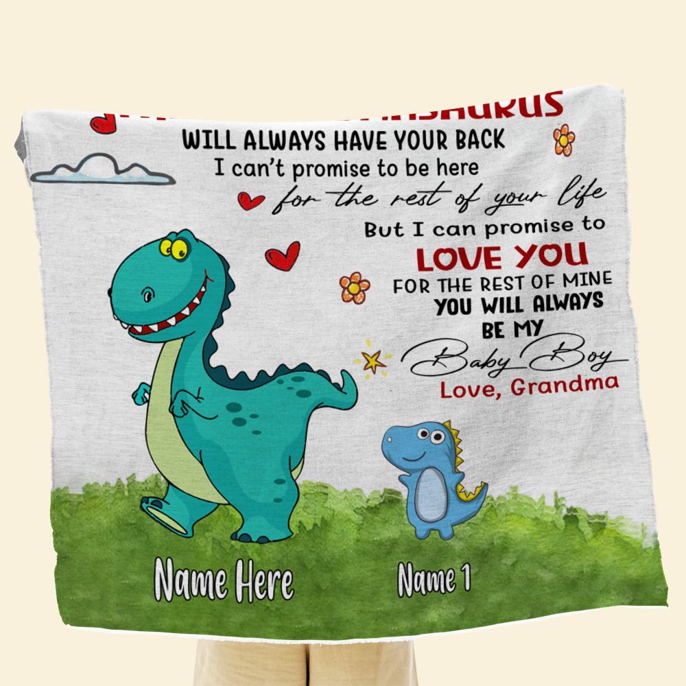 Grandma Custom Blanket Never Forget That I Love You Grandmasaurus Personalized Gift For Grandkids