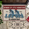 Godzila Custom Doormat Beware Of Little Monsters Personalized Gift for Father&#39;s Day