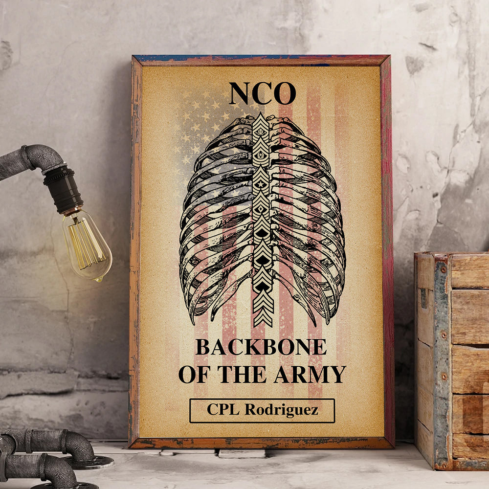 Veteran Custom Poster NCO Backbone Of The Military Personalized Gift