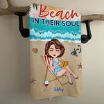 Book Lover Custom Beach Towel Some Girls Are Born With The Beach Personalized Gift