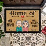 Couple Custom Doormat Home Of Mr Right And Mrs Always Right Personalized Family Gift