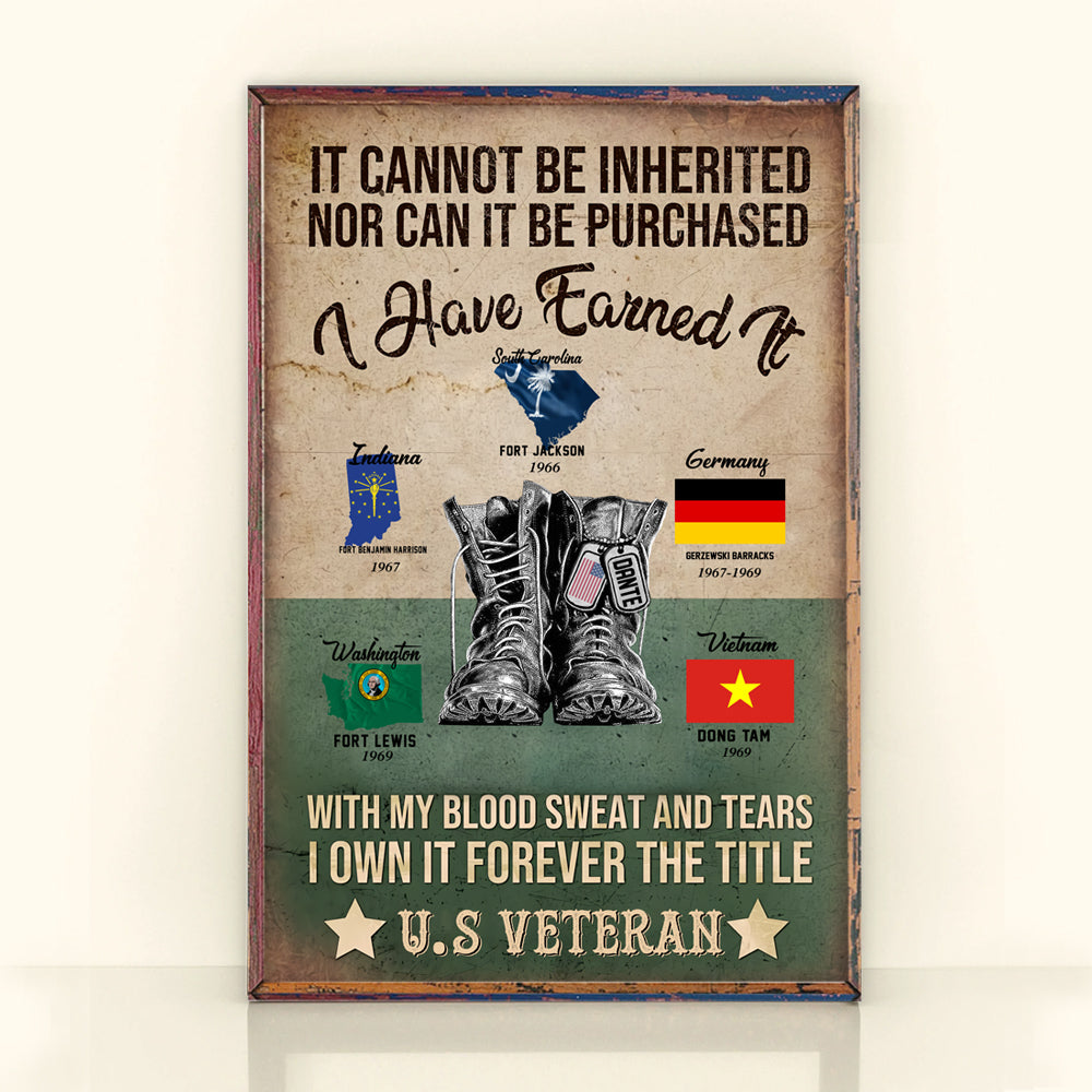 Veteran Custom Poster It Cannot Be Inherited Forever The Title Veteran Personalized Gift