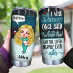 Retired Nurse Custom Tumbler Wise Woman Once Said I'm Outta Here And Lived Happily Ever After Personalized Retirement Gift