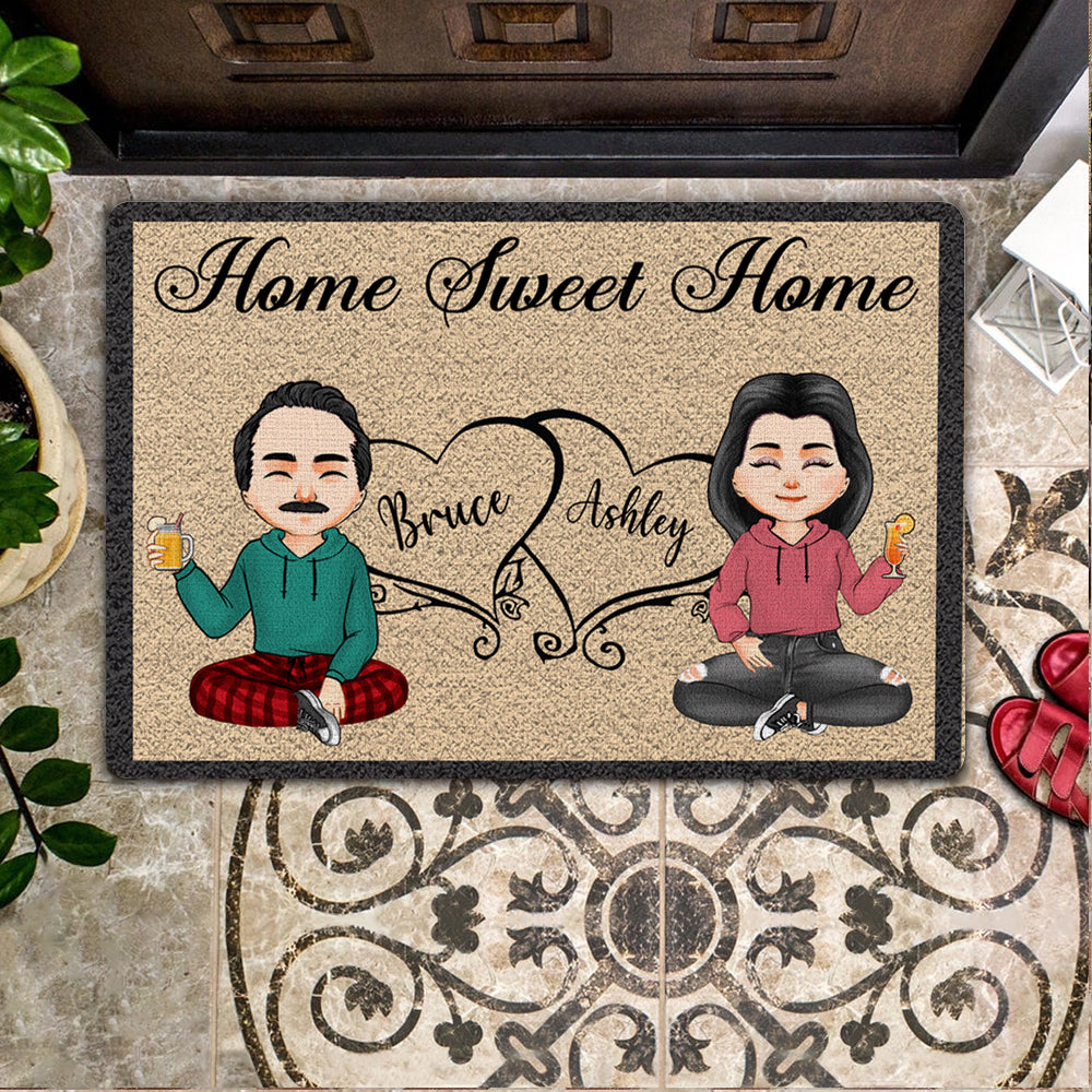 Couple Custom Doormat Home Sweet Home Personalized Anniversary Gift