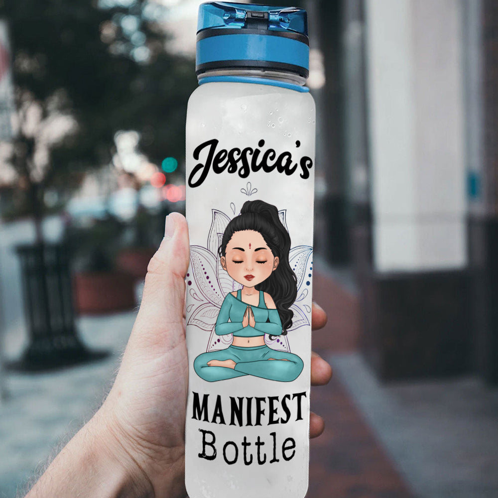 Yoga Custom Tracker Bottle Manifest Bottle Personalized Gift