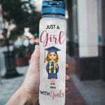 Graduate Custom Tracker Bottle A Girl With Goals God Says I Am Personalized Gift