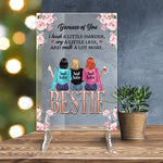 Bestie Custom Acrylic Plaque Because Of You I Laugh A Little Harder Smile A Lot More Personalized Best Friend Gift