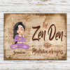 Yoga Room Custom Metal Sign The Zen Den Meditation In Progress Personalized Gift