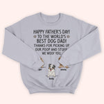 Dog Dad Custom Shirt Happy Father's Day Thanks for Picking Our Poop And Stuff Personalized Gift