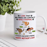 Dog Custom Mug Eye Contact While Pooping Funny Personalized Mother's Day Gift