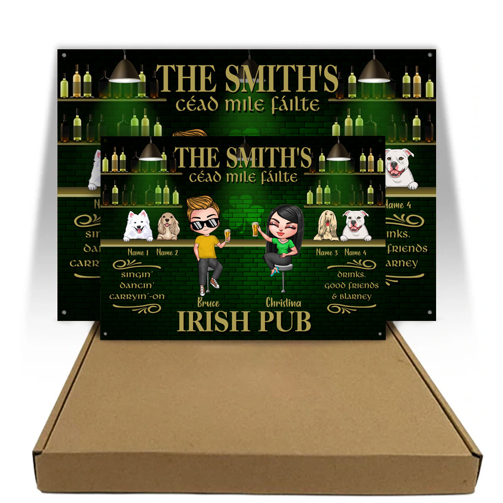 Irish Pub Custom Metal Sign Drinks Good Friends And Blarney Patrick's Day Personalized Gift