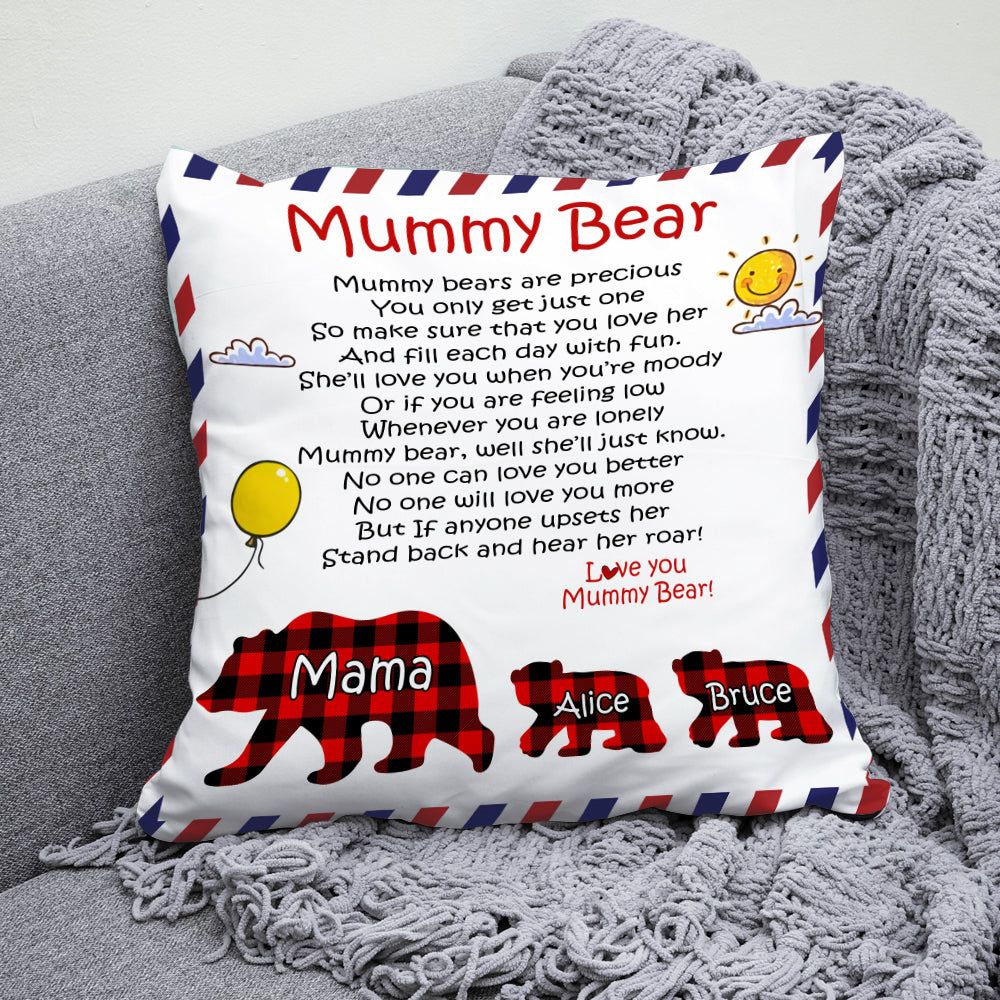 Mom Custom Pillow Mummy Bears Are Precious Personalized Gift