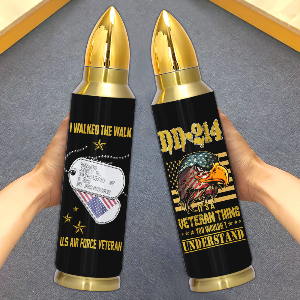 Personalized Bullet Thermos Tumbler, Father's Day Gift, Military