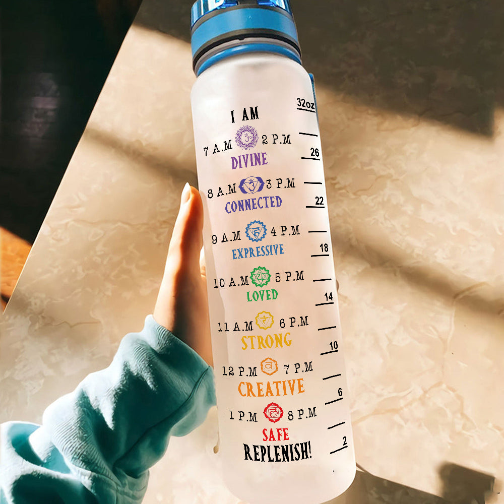 Yoga Custom Tracker Bottle I'm Sage Hood I Am Divine Connected Expressive Personalized Gift