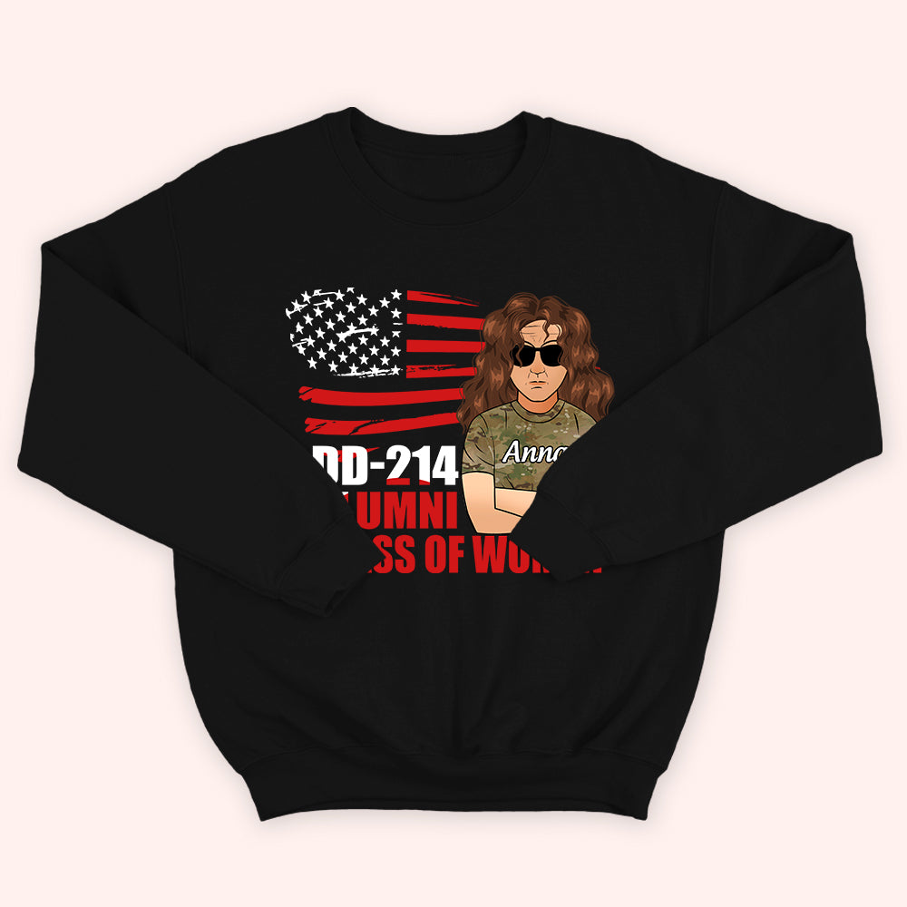 Female Veteran Custom Shirt DD-214 ALumni Class Of Women Personalized Gift