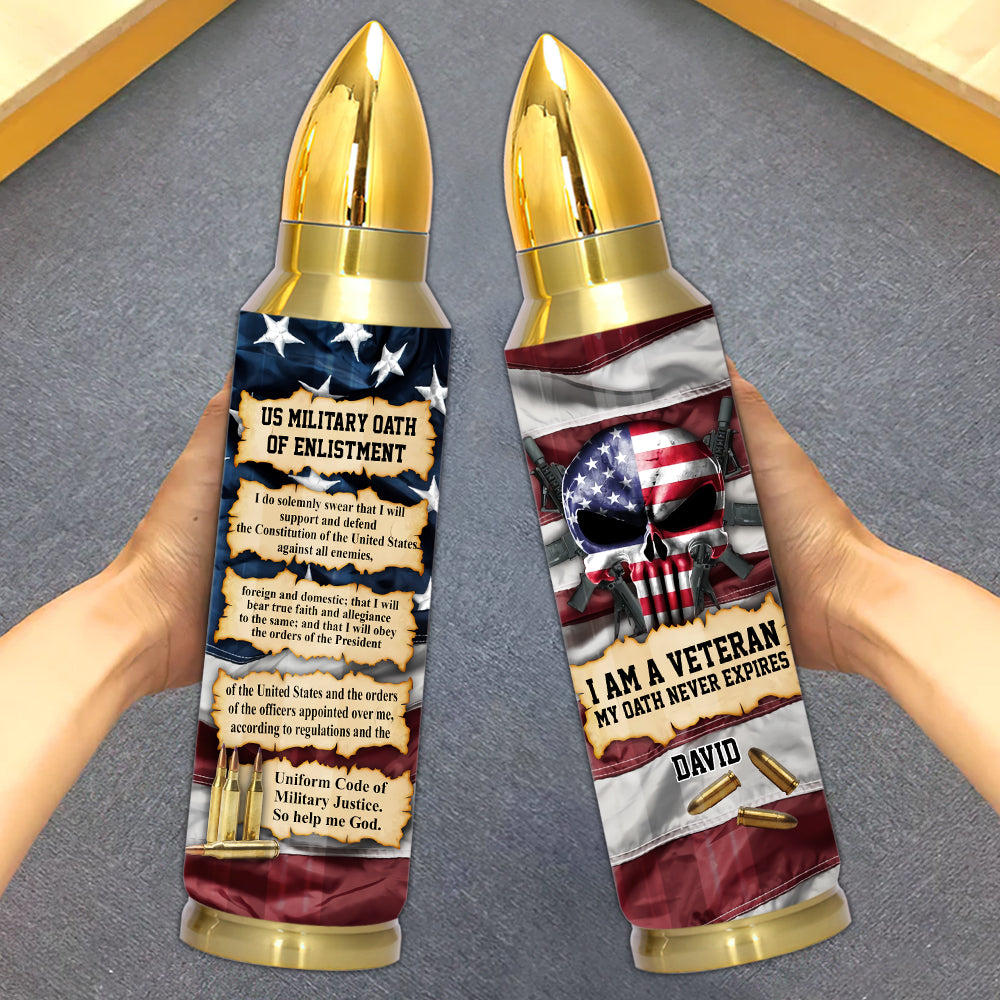 Veteran Custom Bullet Tumbler US Military Oath of Enlistment