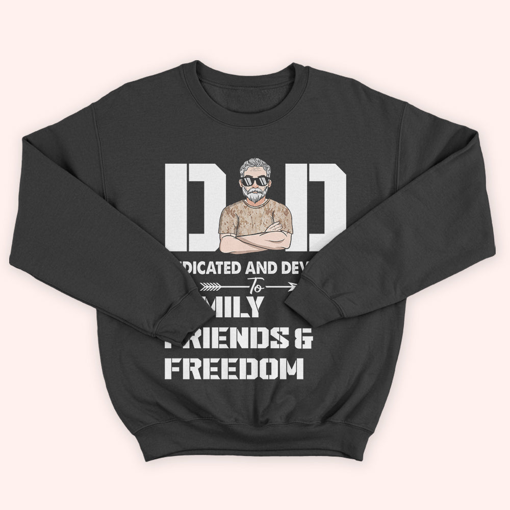 Veteran Custom Shirt Dad Dedicated And Devoted Personalized Gift