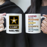 Veteran Custom Mug Legend Husband Daddy Grandpa Veteran Personalized Gift For Father's Day