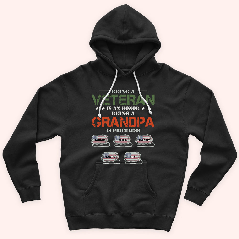 Veteran Custom Shirt Being A Veteran Is An Honor Being A Grandpa Is Priceless Personalized Gift