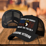 Veteran Custom Cap I Served My Country What Did You Do Personalized Gift