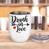 Couple Custom Wine Tumbler Drunk In Love Personalized Gift For Him Her