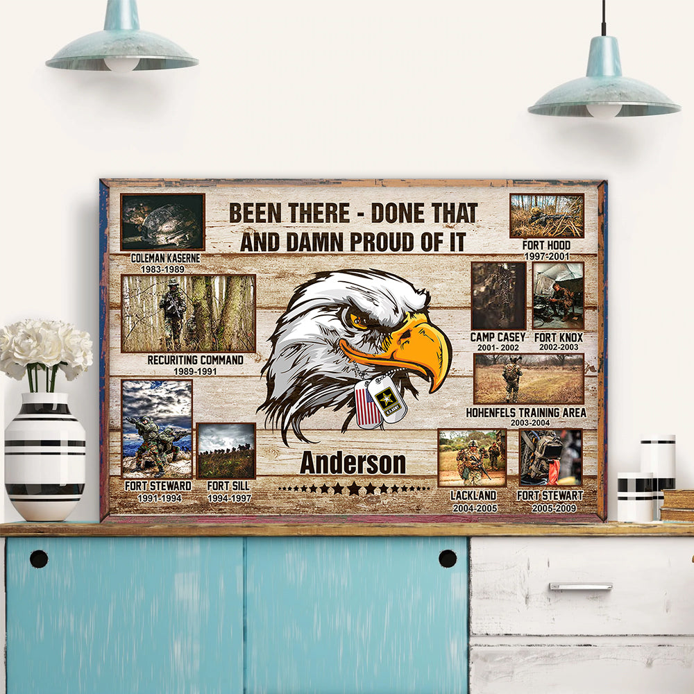 Veteran Custom Poster Military Base and Time Personalized Gift