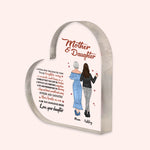 Mother Daughter Custom Heart Shaped Acrylic Plaque Special Bond That Spans The Years Personalized Gift