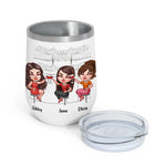 Bestie Custom Wine Tumbler Alcohol And Sarcasm Made Us Friends Personalized Best Friend Gift