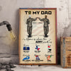 To My Veteran Dad Custom Poster Home Is Where The Army Sends Us Personalized Gift