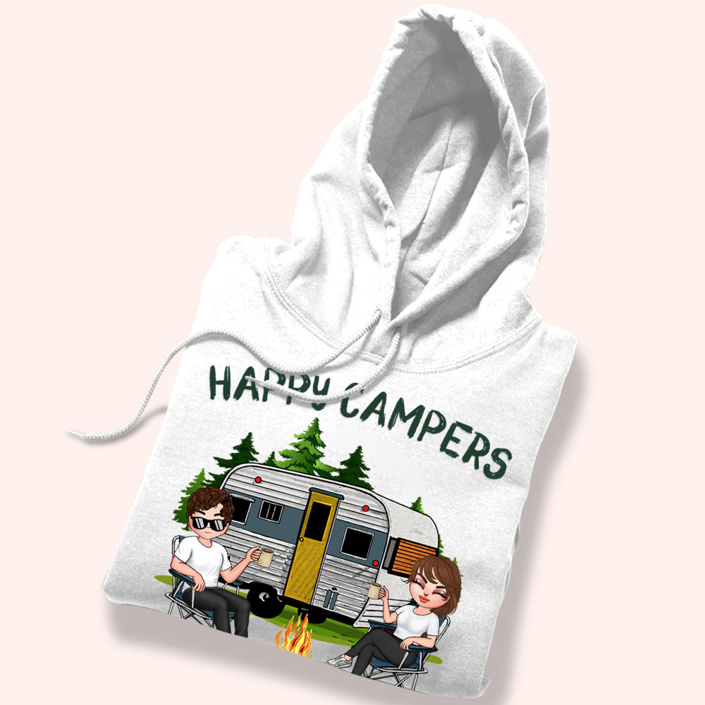 Camping Couple Custom Shirt Happy Camper Adventuring Together Since Personalized Gift