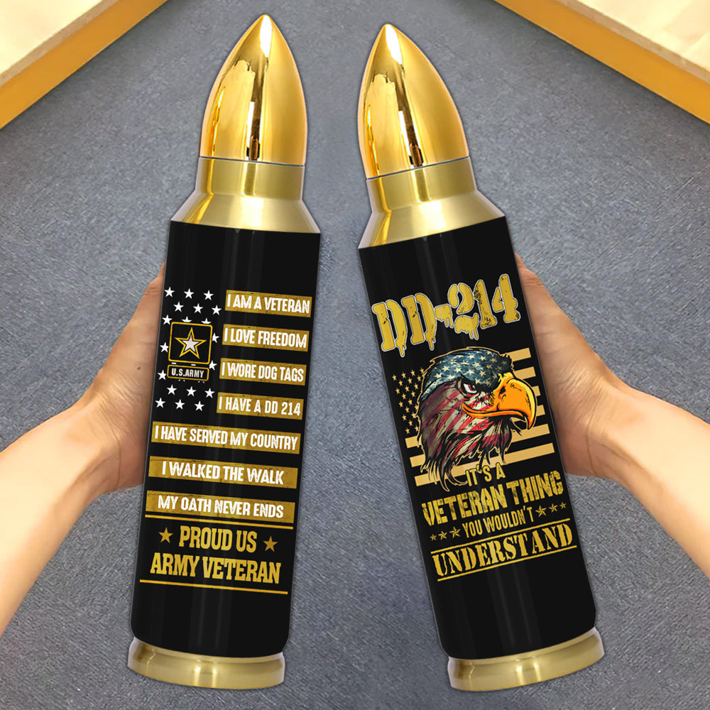 Veteran Custom Bullet Tumbler Proud US Veteran Personalized Gift