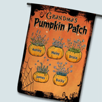 Halloween Custom Garden Flag Grandma's Pumpkin Patch Personalized Gift