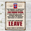 Veteran Custom Metal Sign This Property Is Protected By An Airborne Veteran Personalized Gift