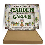 Grandma Garden Custom Metal sign Where Love Is Grown Personalized Gift