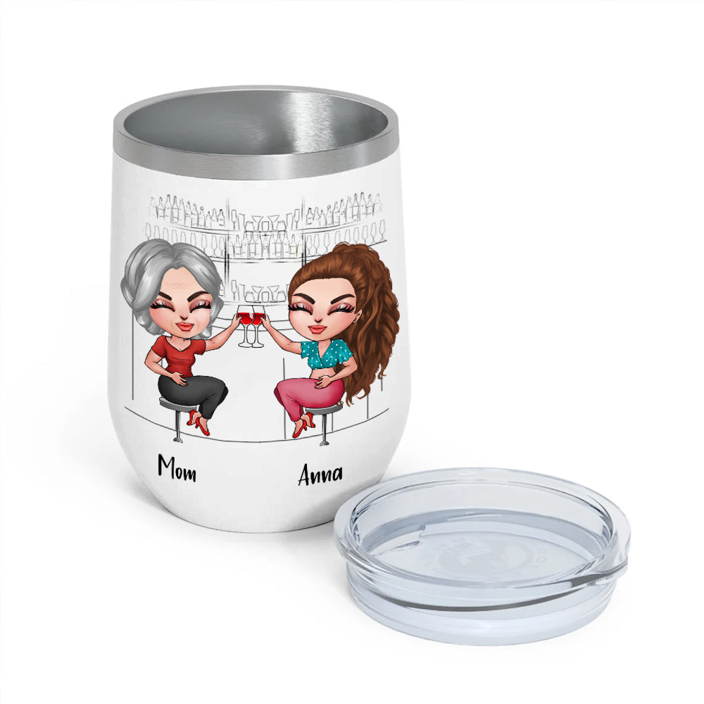 Mother Daughter Custom Wine Tumbler Like Mother Like Daughter Oh Crap Personalized Gift