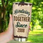 Hiking Couple Custom Tumbler Adventuring Together Since Personalized Gift