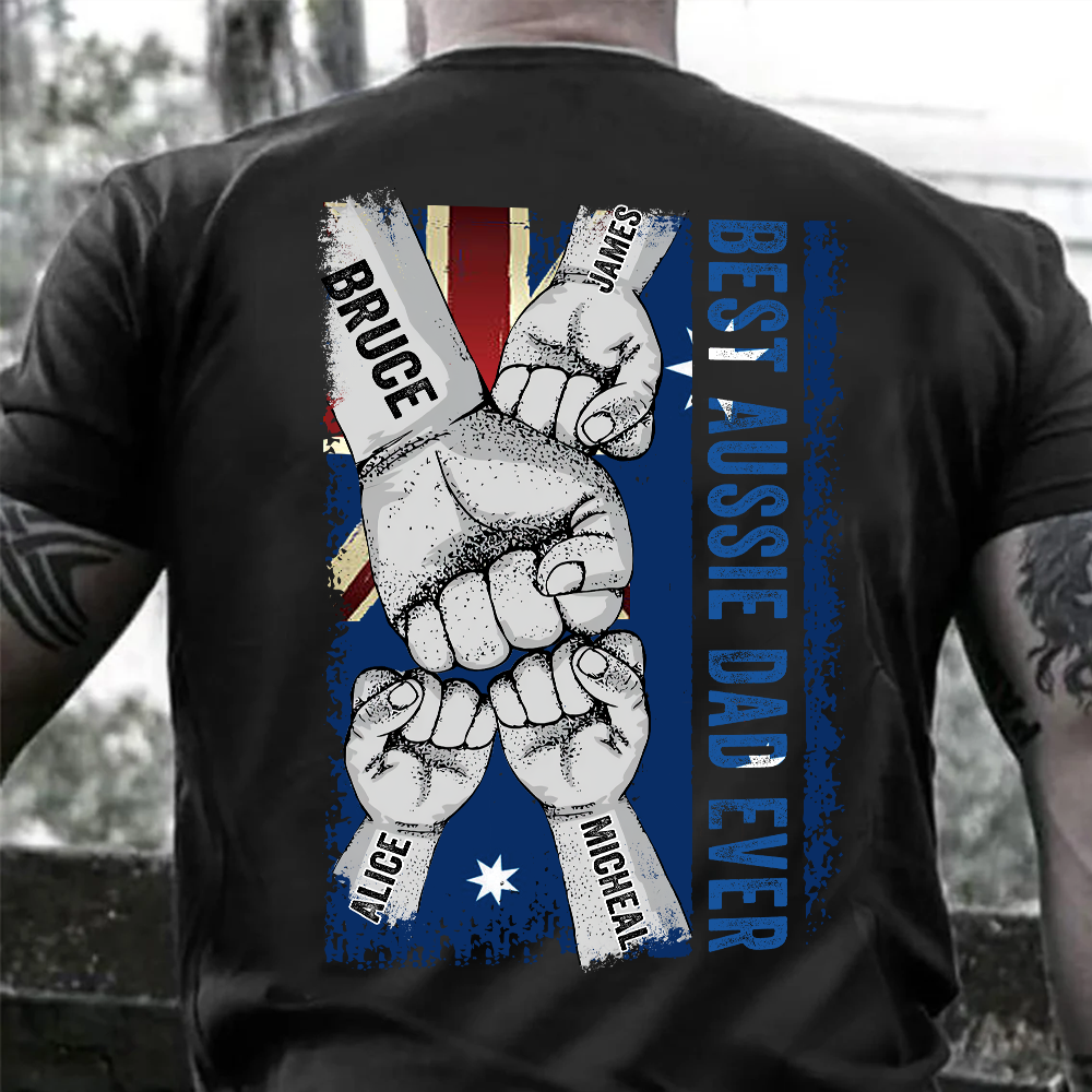 Australia Father's Day Custom Shirt Best Aussie Dad Ever Personalized Gift